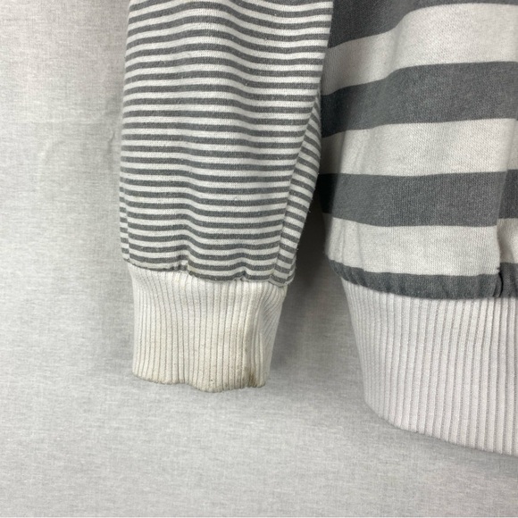 OP OCEAN PACIFIC MENS JACKET L GRAY STRIPE SHERPA FLEECE HOODIE ZIP SWEATSHIRT - Picture 8 of 10